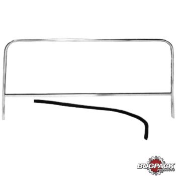   Buggy szélvédö keret, polírozott alumínium, 16" magas, 42" széles (40.64cm X 106.68cm) BUGPACK