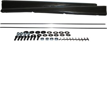   Fellépö szett, fekete gumiborítással, 9 és 18mm-es díszléccel, párban, Heavy Duty!! Made In Mexico!!