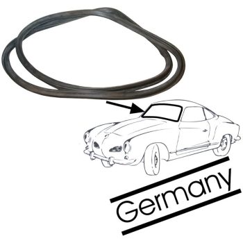   Front windshield rubber, Deluxe (Metal Tension), Karmann Ghia, German quality 08/66-07/74, German quality!!