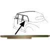 Side window rail rear, left, Beetle convertible 8/64-