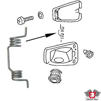 Spring for fuel filler door, Beetle 08/67-, Typ3 04/61-07/68
