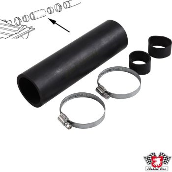   Fuel tank filler pipe and rubber ring set with clamp, Beetle/Ghia