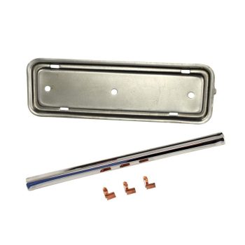   Rádió helyét takaró lemez, Bogár 08/57-07/67 díszléccel és a hozzá való patenttal.