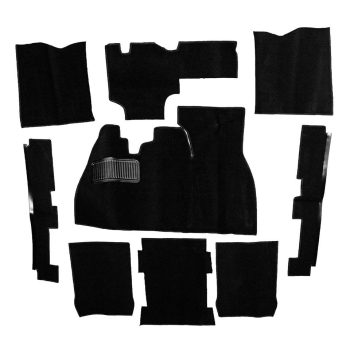 Carpet set 9 pcs, Beetle 08/72-86, black TMI Quality!!