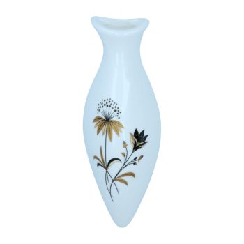   Porcelán váza a müszerfalra, virág mintás arany/barna színben