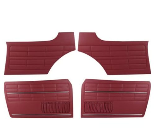 Door trim set for Karmann Ghiá (08/55-07/74) (4pcs) in Burgundy color