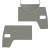 Front door trim panel set, grey plastic, pair, T2 03/50-02/61