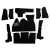 Carpet set, black, Beetle 1302 convertible 70-72