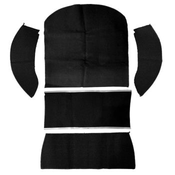    Rear passenger compartment, luggage compartment carpet set, black, Beetle convertible 71-72