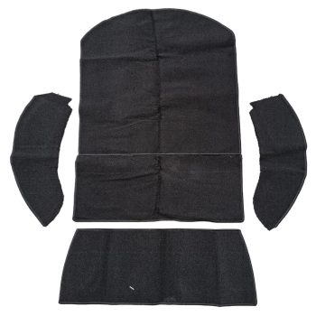    Rear passenger compartment, luggage compartment carpet set, black, Beetle convertible 08/73-