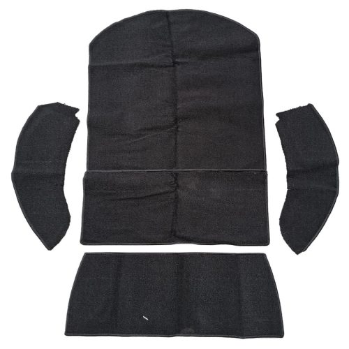  Rear passenger compartment, luggage compartment carpet set, black, Beetle convertible 08/73-