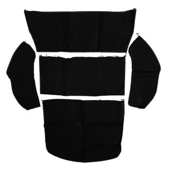   Rear passenger compartment, luggage compartment carpet set, black, Beetle 08/72-
