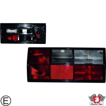   Hátsó lámpatest alaplap nélkül, jobb, piros/fehér, T25 05/79-08/92, tolató és ködlámpával, Hella típusú foglalathoz, E-jeles, Classic Line