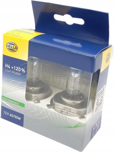 Izzó H4 Performance 12V 60/55W + 120%, párban, HELLA
