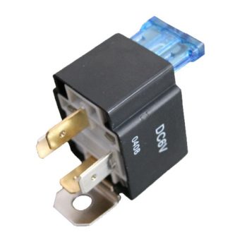 Relé 6V, 30A (15A biztosítékkal)