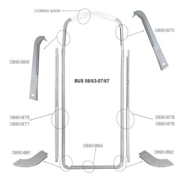 Roof drain, right, rear, T2 08/63-07/67