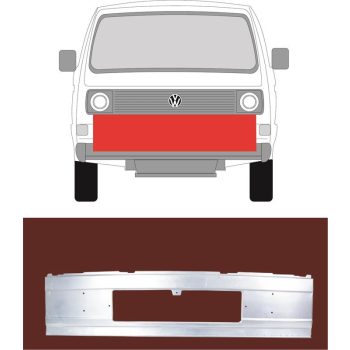   Homlokfal alsó része, a vízhütéseshez, T25/T3 07/82-07/92, a két A oszlop között. 