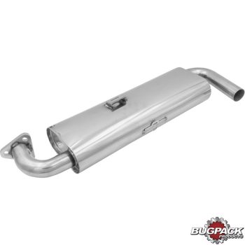   Exhaust muffler, sport, single, silent, stainless steel, BUGPACK