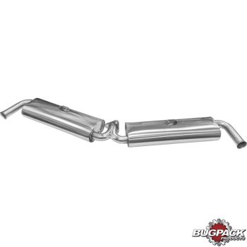 Exhaust muffler, double, stainless steel, silent, EMPI