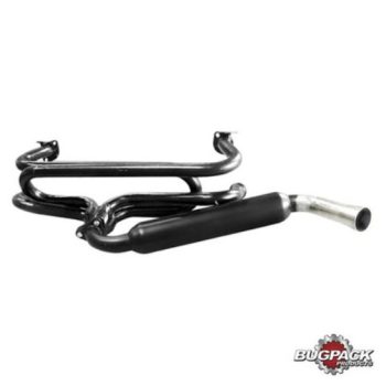   Kipufogórendszer, üvegszállal töltött, egy kipufogócsövel. Fekete festésü acélból készült, krómozott kipufogócsövel.