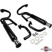 Exhaust muffler for BAJA, double, black + chrome end, BUGPACK