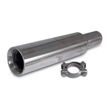   GT style exhaust tip + clamp, stainless steel, 12/13/15-1600cc, Vintage Speed