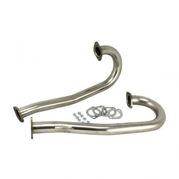   J-pipe, flanged, 38mm, Beetle/T2 (pair) stainless steel - Vintage Speed