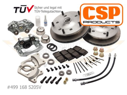 Tárcsafék szettek elöl 5x205 léghütéses, Prémium CSP Gyártmány, TÜV engedéllyel!!!! Bogár 1965-67, Karmann Ghia 1965-67