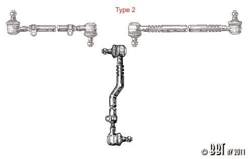 Steering tie rod/steering gear ball joint, BBT Premium quality, T2 55-67, 480mm