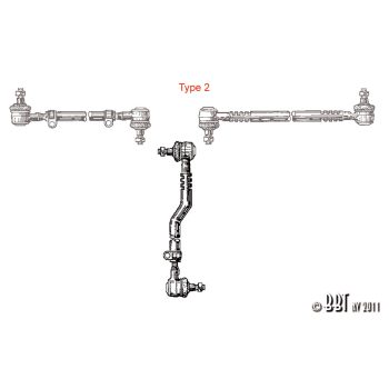   Ball joint, between steering linkage/steering gear, T2 08/67-07/79 (615 mm)