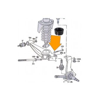   Conical ring for front shock absorber bolt, T25 1.6-2.1 (D is) 05/79-07/92