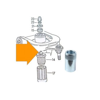   Bushing for the top of the front shock absorber, T25 1.6-2.1 (D is) 05/79-07/92