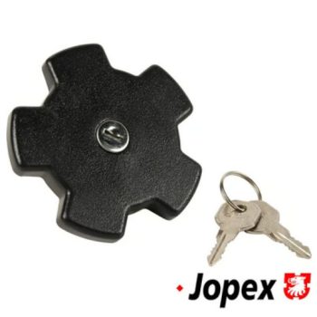 Tanksapka, kulcsokkal fém fekete színre festve, Golf Mk1