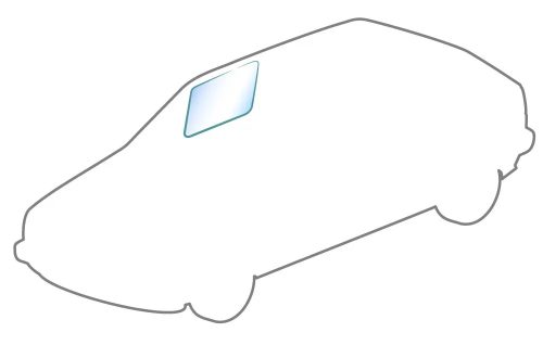 Front door glass, 3-door, right, transparent: Golf Mk2 (1984-1987), Jetta (1984-1987)