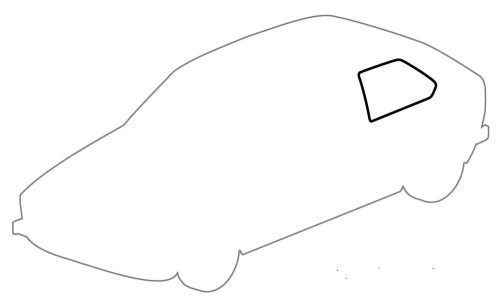 Rear quarter window seal, smooth, 3-door left or right: Golf Mk2 (1984-1992)