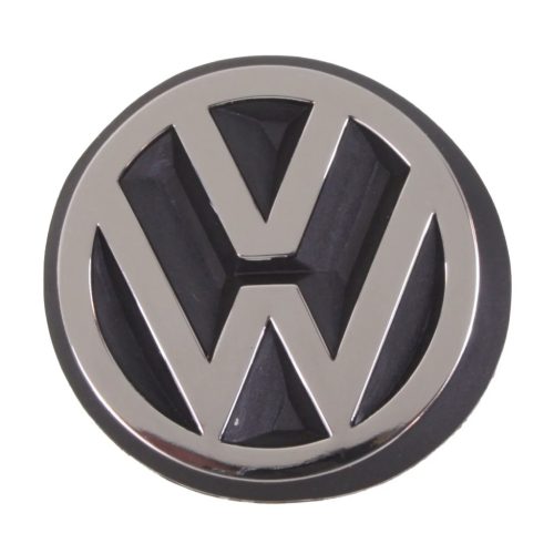 VW emblem, rear, satin silver: Golf Mk2 (1984-1987), Polo Mk1/2 (1982-1994), Scirocco (1981-1992)