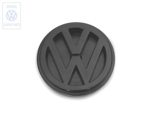 VW emblem, black, rear: Golf Mk2 (1988-1992)
