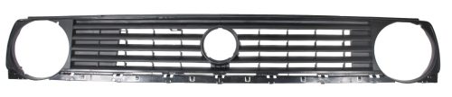 Front grille 5-slat, with single headlight, black: Golf Mk2 (1988-1992)