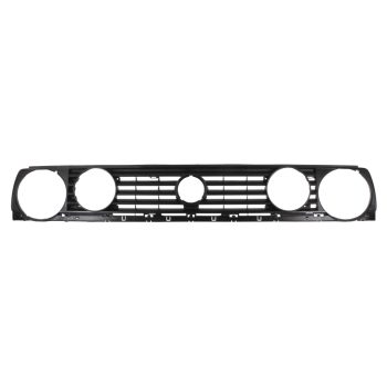   Front grille, 5-slat, dual headlights, black, 141mm diameter for central position light: Golf Mk2 (1988-1992)