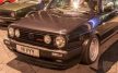 Front grille, 5-slat, dual headlights, black, 141mm diameter for central position light: Golf Mk2 (1988-1992)