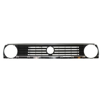  Front grille 5-slat, single headlight, black with silver stripe: Golf Mk2 (1988-1992)