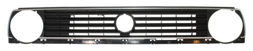 Front grille 5-slat, single headlight, black with silver stripe: Golf Mk2 (1988-1992)