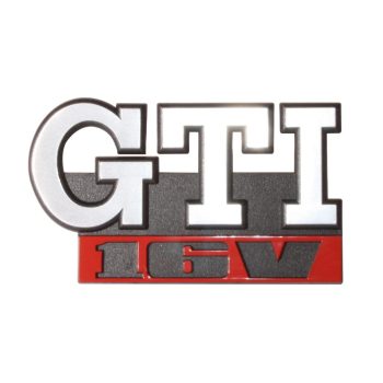   Front grille emblem, GTI 16V chrome and red: Golf Mk2 (1988-1992), Jetta (1988-1992)