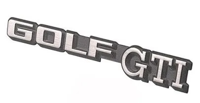 Rear "Golf GTI" emblem chrome: Golf Mk2 (1984-1987)