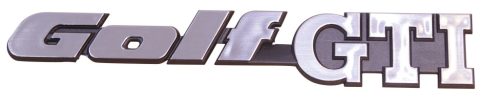 Golf GTI emblem, chrome, rear: Golf Mk2 (1988-1992)