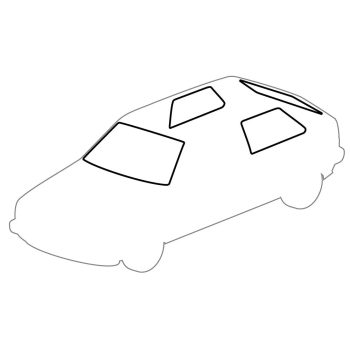   Ablaktömítés készlet, sima 3 ajtós: Golf Mk2 (1984-1992), Golf Mk2 USA (1985-1992)