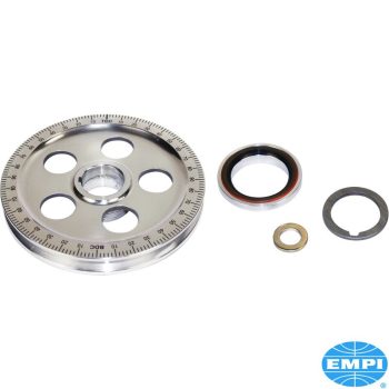   Fokolt ékszíjtárcsa, standard méret, fekete, lyukas (szimeringgel) EMPI