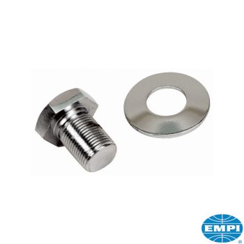   Fötengely ékszíjtárcsa csavar alátéttal, extra hosszú, (króm) EMPI, az aluminium ékszíjtárcsákhoz használd ezt!