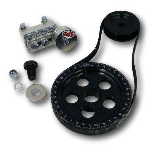 V-belt pulley set, with tensioner roller, with ribbed belt, black, SCAT, Beetle 07/60-08/79, T2 1961-1967, T2 1968-1979,
