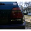   Rear emblem - Golf GTI lettering with chrome text on black background: Golf Mk2 (1984-1987), Golf Mk3 (1992-1998)